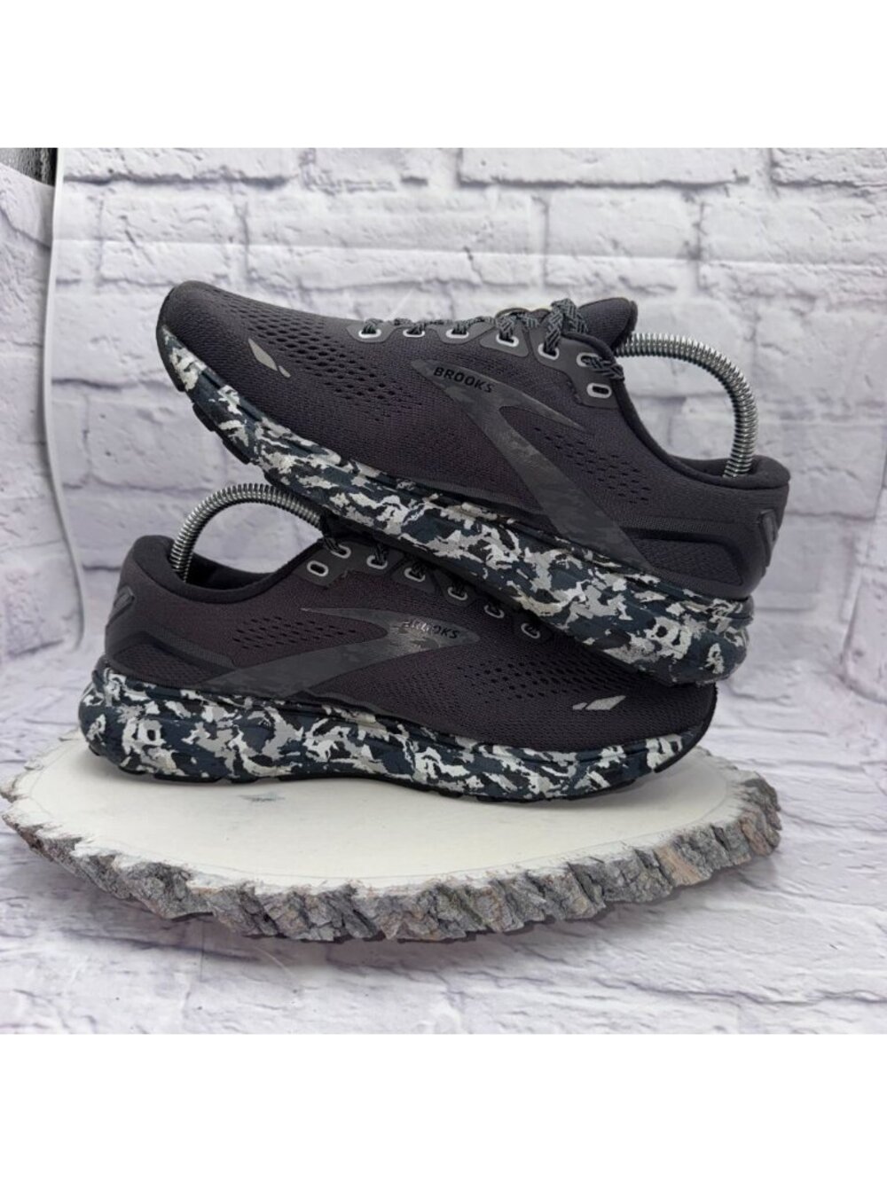 Brooks Ghost 15 Mens Size 8 Black Camo Athletic Running Walking Shoes Sneakers - Picture 8 of 10